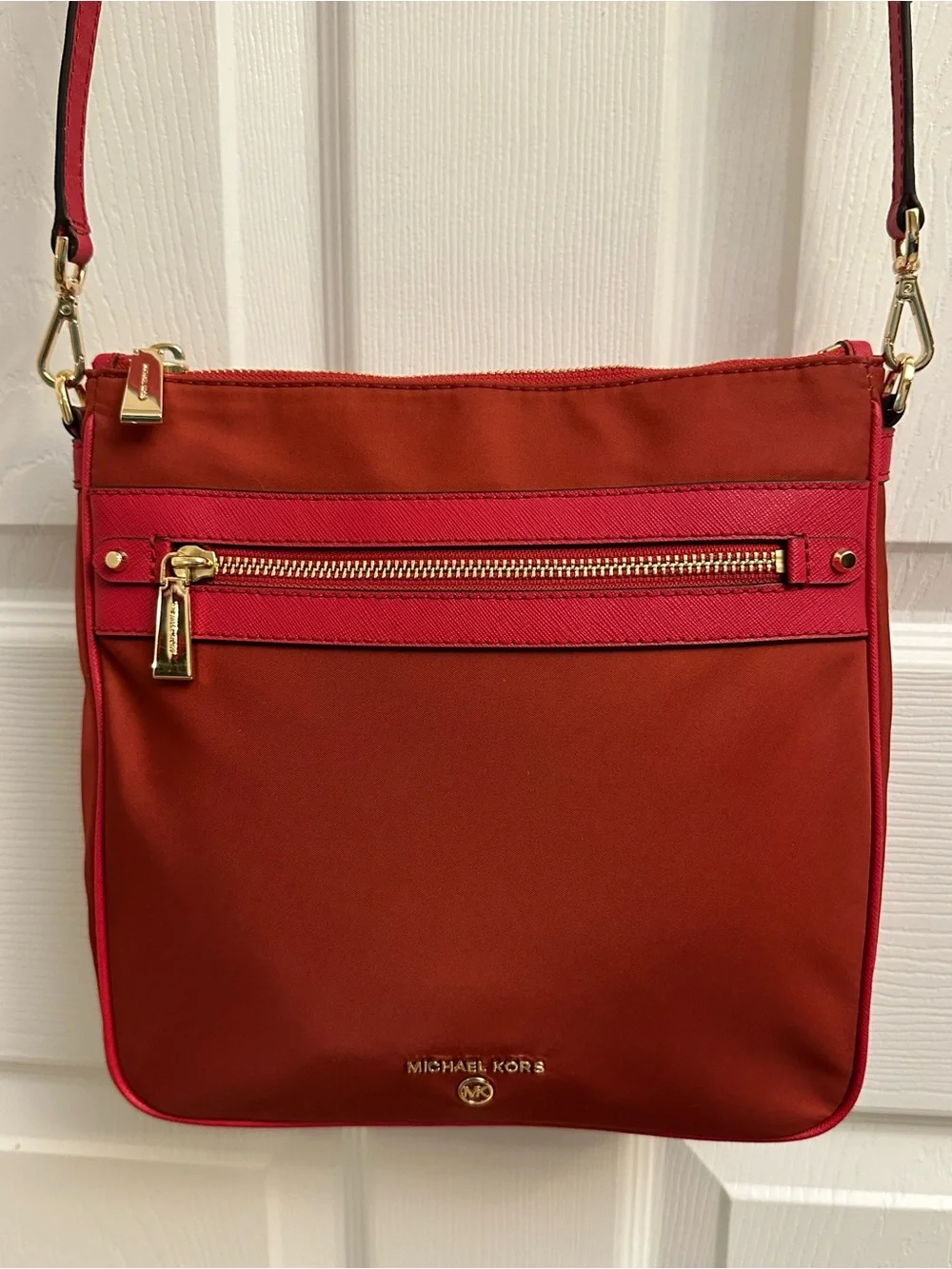 Michael Kors Two-Tone Red and Pink Crossbody Bag